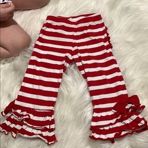 Ruffle Butts red and white stripe pants